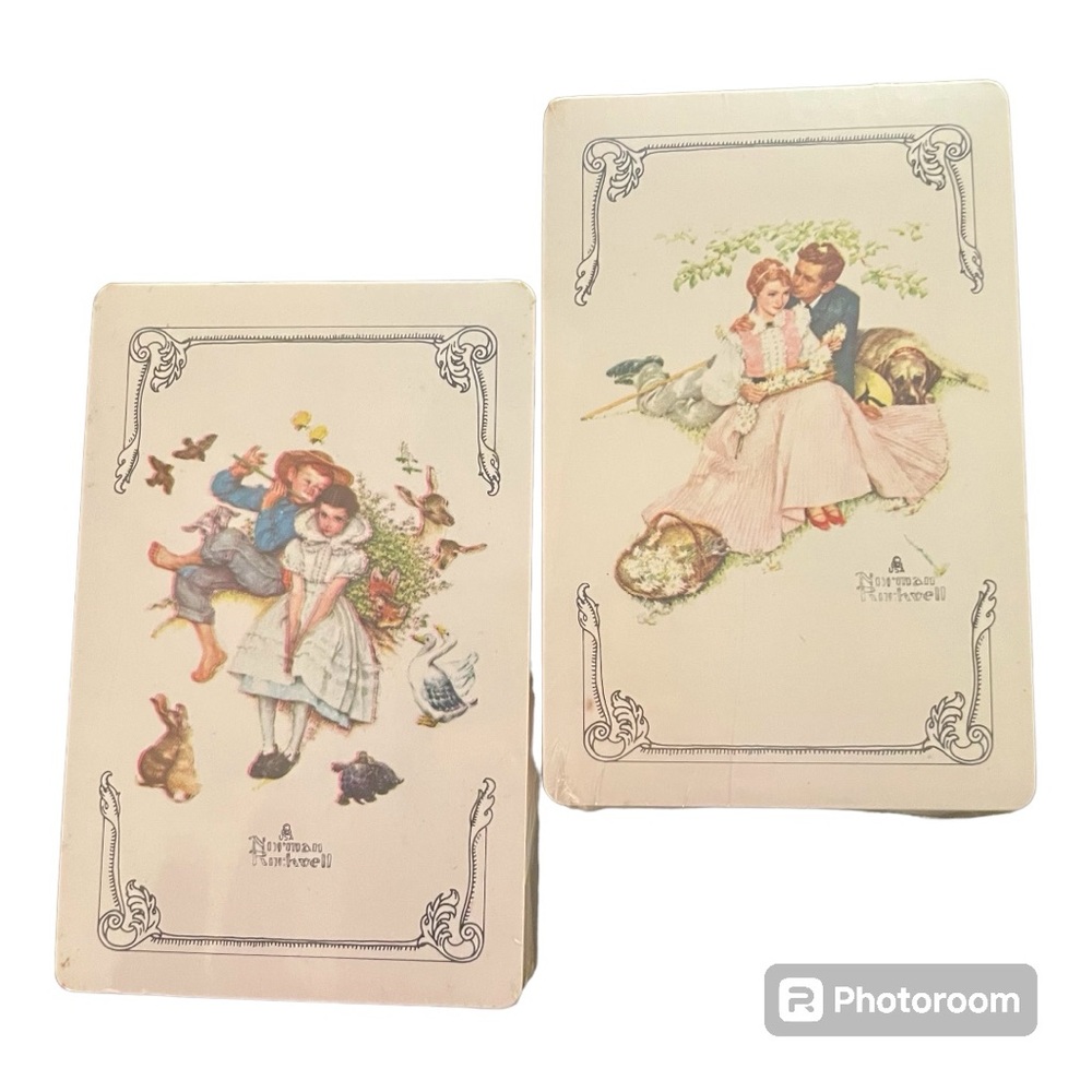NORMAN ROCKWELL - Courtship Playing Cards in original plastic wrap! 2 decks!